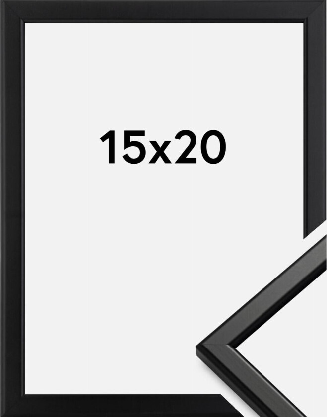 Ramme Slim Matt Antirefleksglass Svart 15x20 Cm