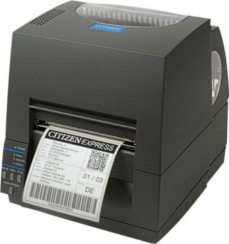 Bilde av Citizen CL-S621II - Etikettskriver - direktetermisk / termisk overføring - Rull (11,8 cm) - 203 dpi - inntil 100 mm/sek - USB, seriell - svart