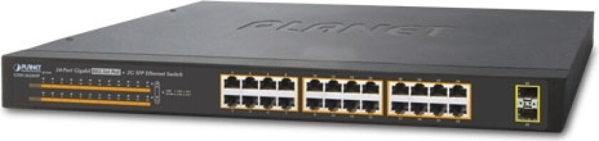 Planet Technology PLANET GSW-2620HP, Uhåndtert, 10G Ethernet (100/1000/10000), Strøm over Ethernet (PoE), 1U