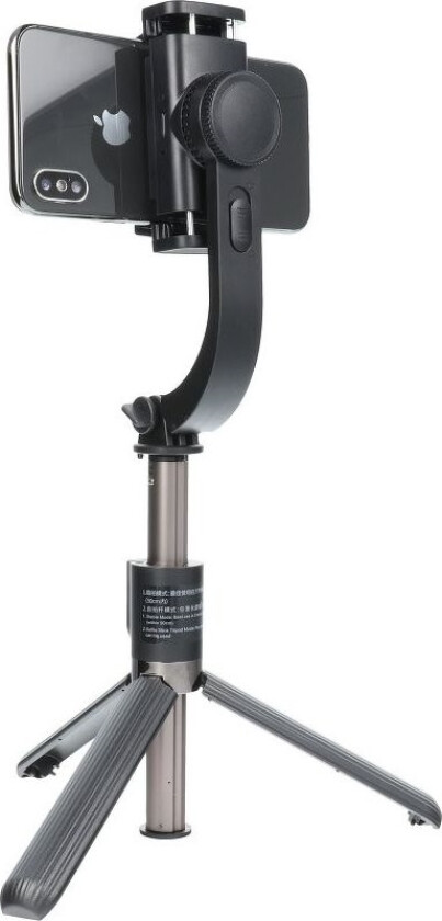 Selfie stick / selfie holder med Bluetooth fjernkontroll triopod GIMBAL stabilisator svart SSTR-L08