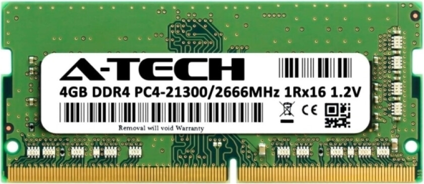 - DDR4 - modul - 4 GB - SO DIMM 260-pin - 2666 MHz / PC4-21300 - 1.2 V - ikke-bufret - ikke-ECC - for 24X G8, 25X G7, 25X G8, 340S G7 Laptop 14, 15, 17 ProBook 445 G6 ZBook 15v G5