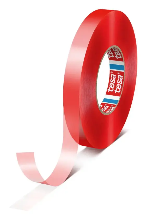 TESA 4965 Dobbeltsidig tape 9mm x 50m, transparent (rød PP-liner)