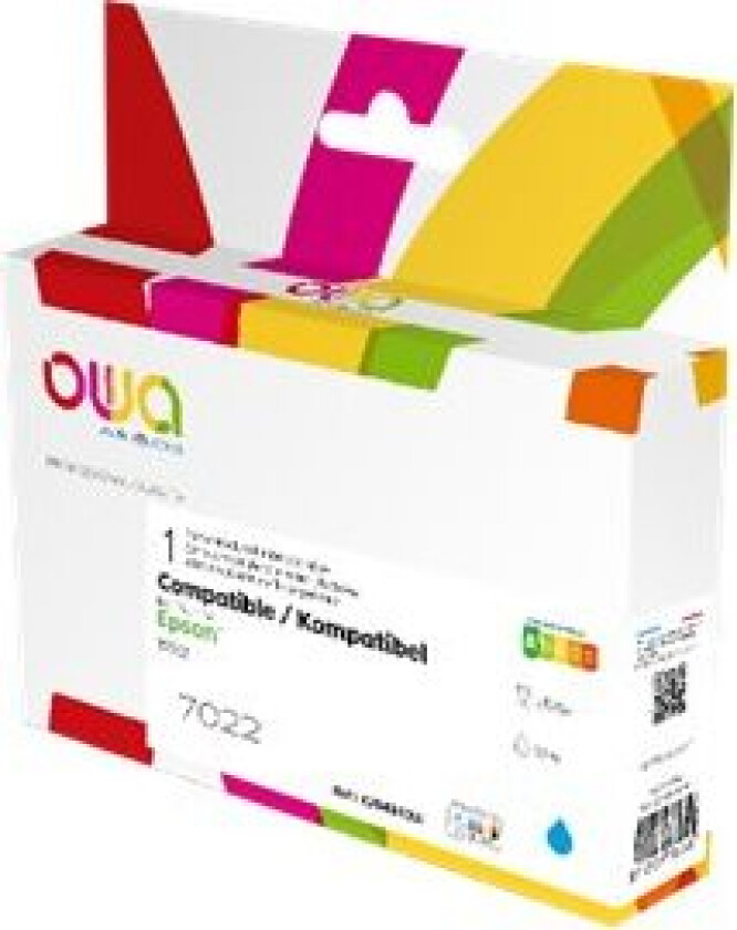 OWA - 22 ml - cyan - kompatibel - gjenfabrikert - blekkpatron - for Epson WorkForce Pro WP-4015, WP-4025, WP-4095, WP-4515, WP-4525, WP-4535, WP-4545, WP-4595