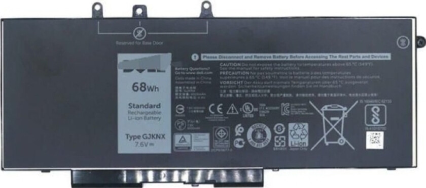 - Batteri til bærbar PC - litiumion - 8500 mAh - 68 Wh - for Latitude 5280, 5290, 5290 2-in-1, 5480, 5490, 5491, 5580, 5590, 5591