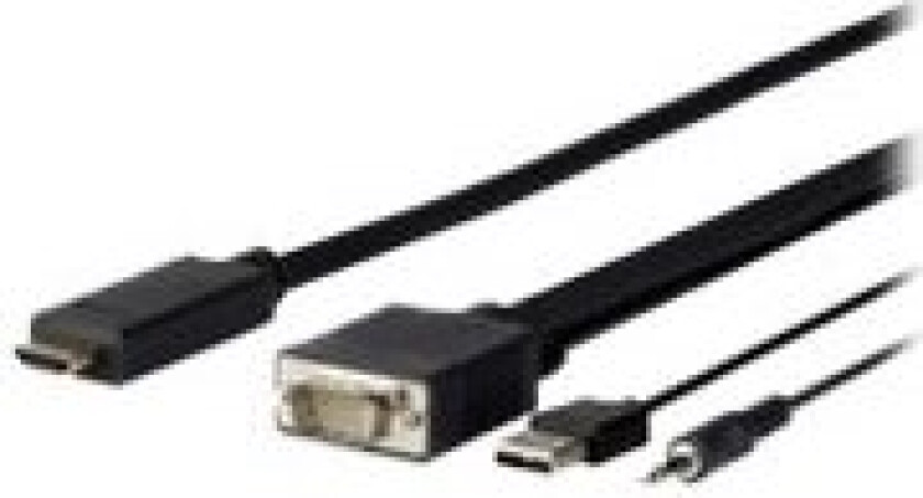 Pro - HDMI-kabel - HDMI hann til USB, HD-15 (VGA), mini-phone stereo 3.5 mm hann - 1 m