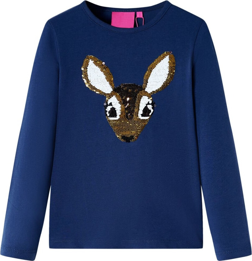 T-skjorte for barn med lange ermer marineblå 92