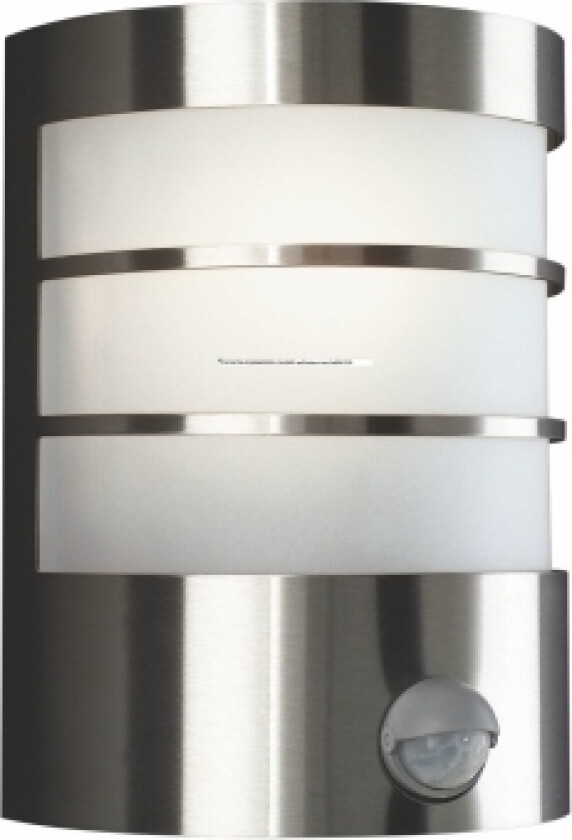 Calgary Vegglampe med sensor E27 IP44, inox