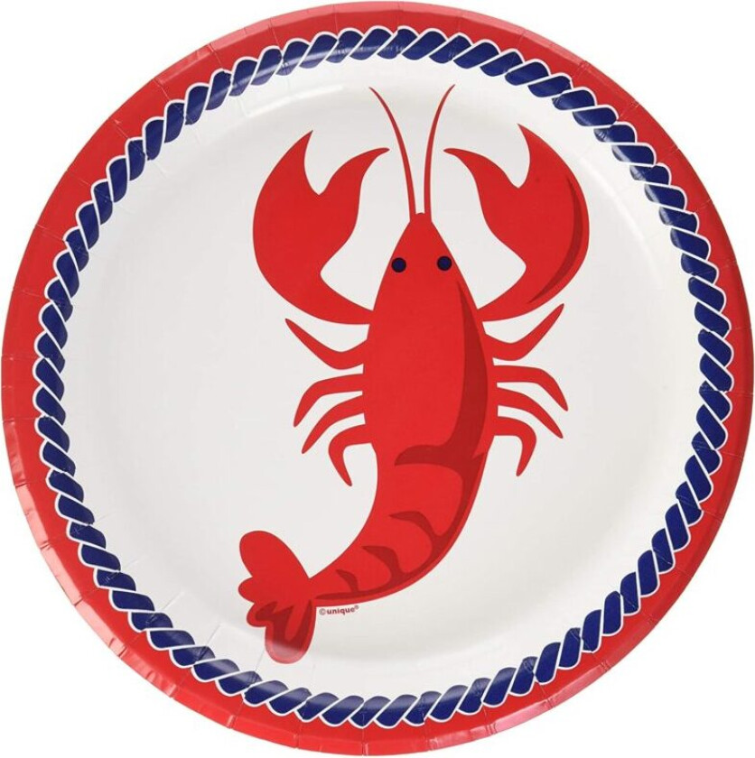 Papptallerken -Sjøliv- 22cm pk/8