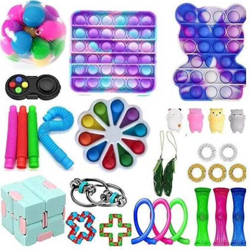 PRO 30 stk. Fidget Pop it Toys Set-pakke for barn og voksne