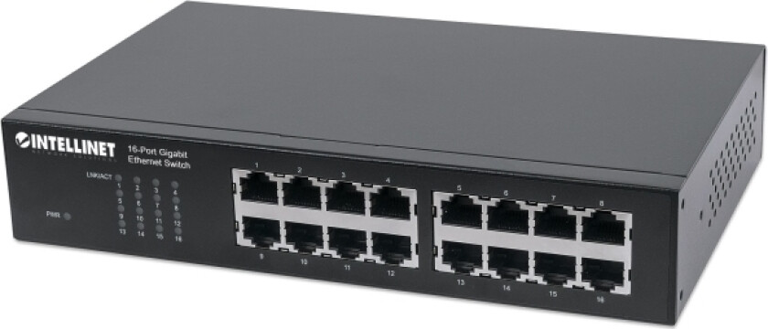INTELLINET 561068 Intellinet Gigabit Switch 16x RJ45 auto uplink desktop/rack 19
