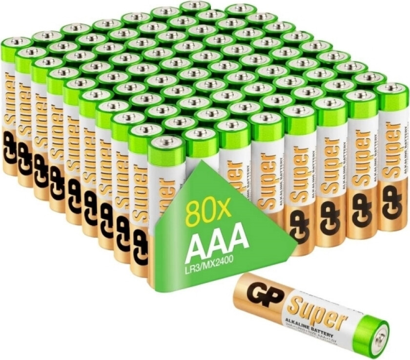 AAA-batteri Super Alkali-mangan 1.5 V 80 stk