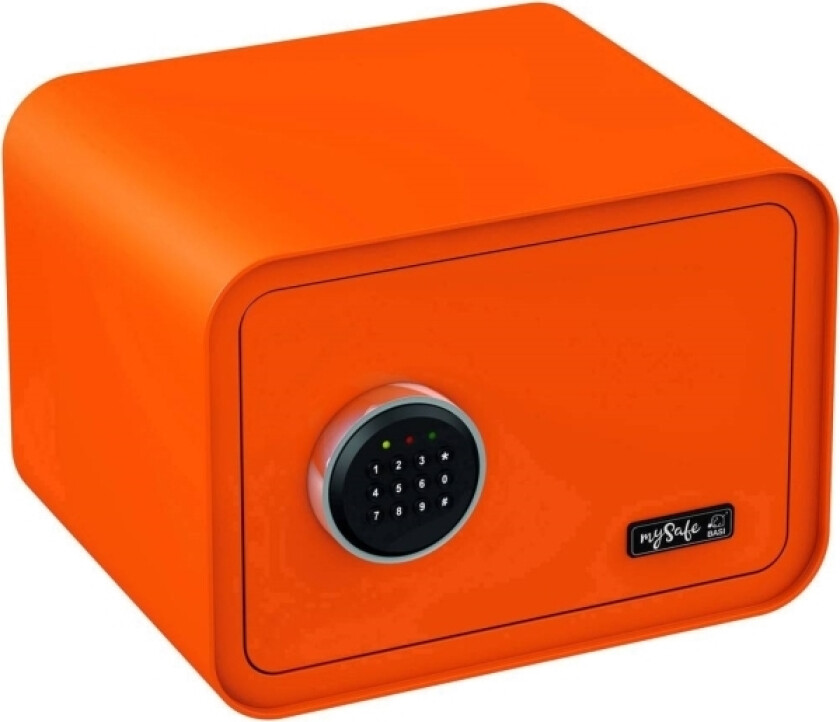 BASI mySafe 350, Frittstående safe, Oransje, Kode, Elektronisk, Vegg, 1 hyller, Batteri
