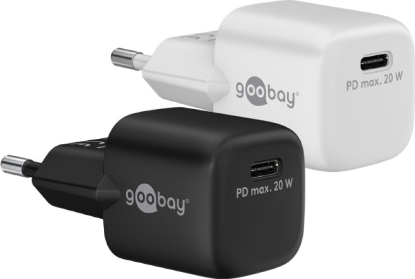 Goobay Väggladdare GaN med USB-C PD 20W - Vit