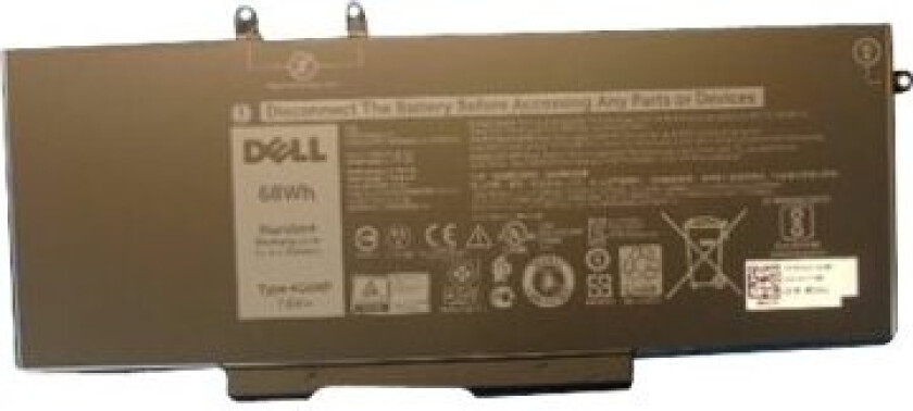 Primary - Batteri til bærbar PC - litiumion - 4-cellers - 68 Wh - for Latitude 5400, 5400 Chromebook Enterprise, 5500 Precision 3540