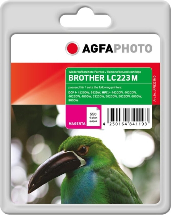 Photo - magenta - compatible - ink cartridge (alternative for: Brother LC-223M) - Blekkpatron Rød