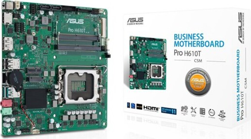 Pro H610T-CSM Hovedkort - Intel H610 - Intel LGA1700 socket - DDR5 RAM - Mini-ITX