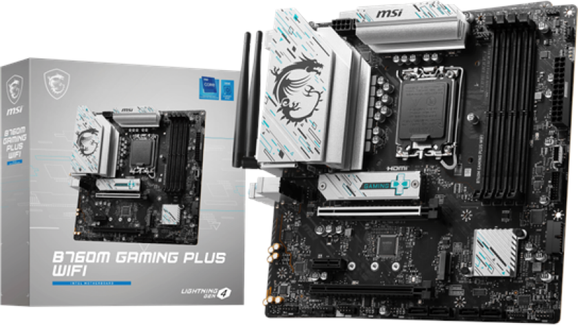 B760M GAMING PLUS WIFI - motherboard - micro ATX - LGA1700 Socket - B760 Hovedkort - Intel B760 - Intel LGA1700 socket - DDR5 RAM - Micro-ATX
