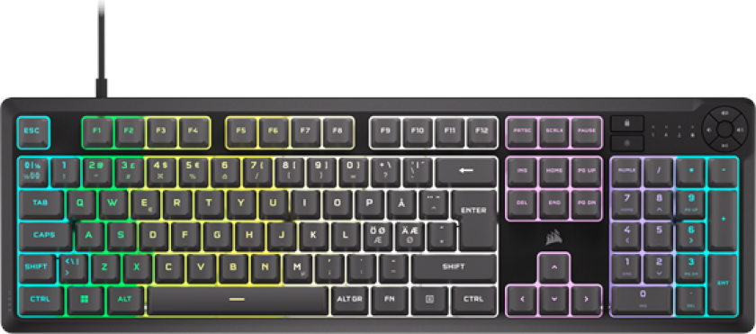 K55 CORE RGB - Gamingtastatur - Nordisk - Grå