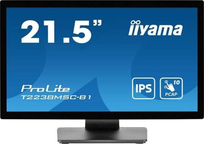 21" iiyama ProLite T2238MSC-B1 - LED monitor - Full HD (1080p) - 21.5" - 5 ms - Skjerm