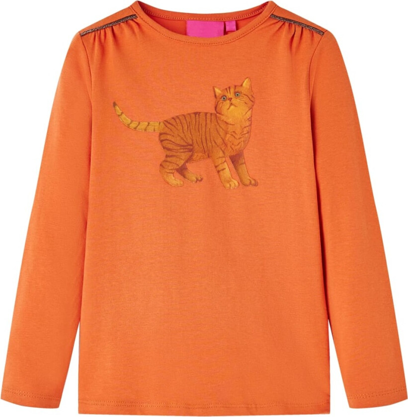 T-skjorte for barn med lange ermer brent oransje 104
