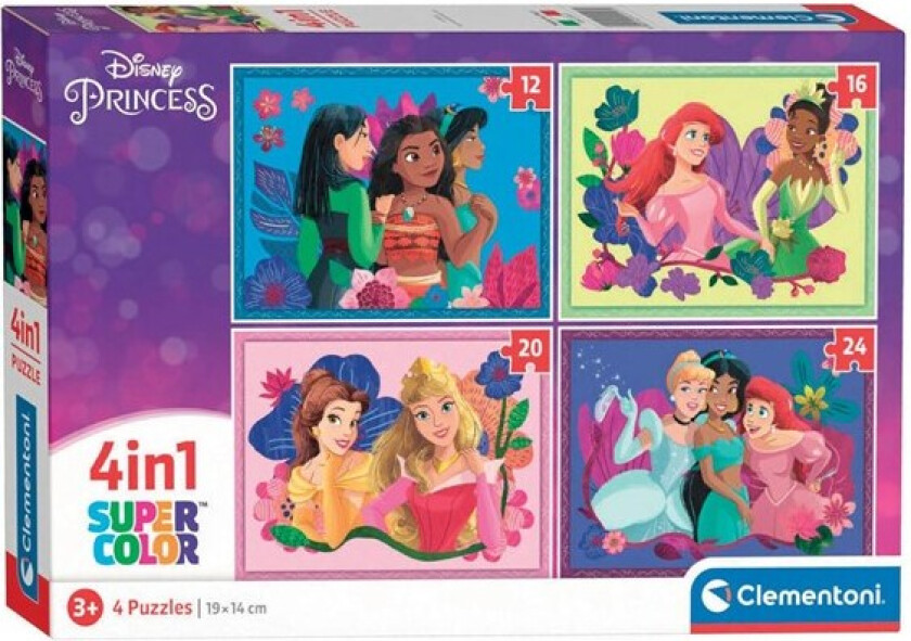 Puzzles Disney Princess 4in1 Gulv