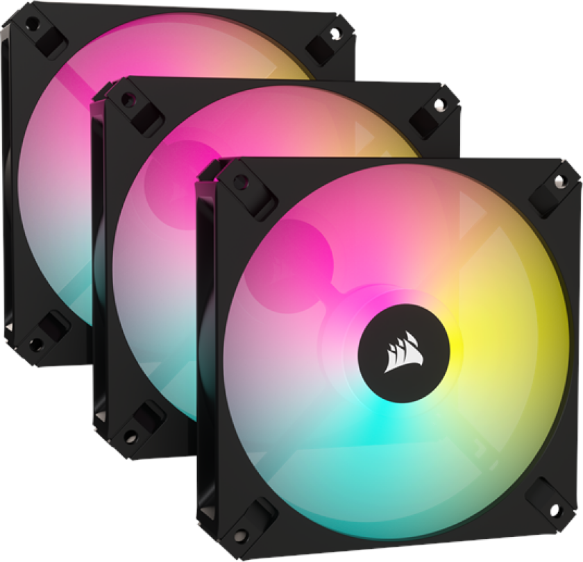iCUE AR120 Digital RGB - Black - 3-pack - Kabinettvifte - 120mm - Svart med RGB LED-lys - 27 dBA