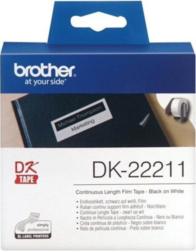 Film tape brother 29 mm 15.24 m black/white