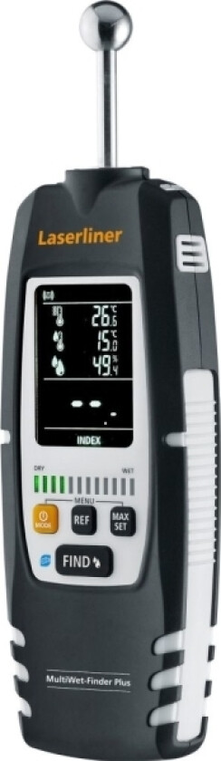 MultiWet-Finder Plus, Digitalt, Rektangulær, AAA, 1,5 V, 0 - 50 °C, Batteri