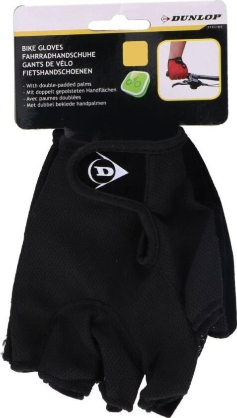 DUNLOP senior sykkelhansker, størrelse M, sort