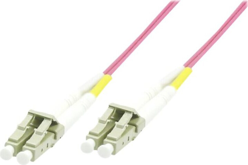 MicroConnect - Nettverkskabel - LC/UPC multimodus (hann) til LC/UPC multimodus (hann) - 50 m. - 2 mm - fiberoptikk - dupleks - 50 / 125 my - OM4 - halogenfri - erika fiolett