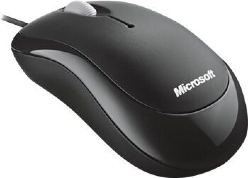 Basic Optical Mouse - Mus - høyre- og venstrehåndet - optisk - 3 knapper - kablet - USB - svart
