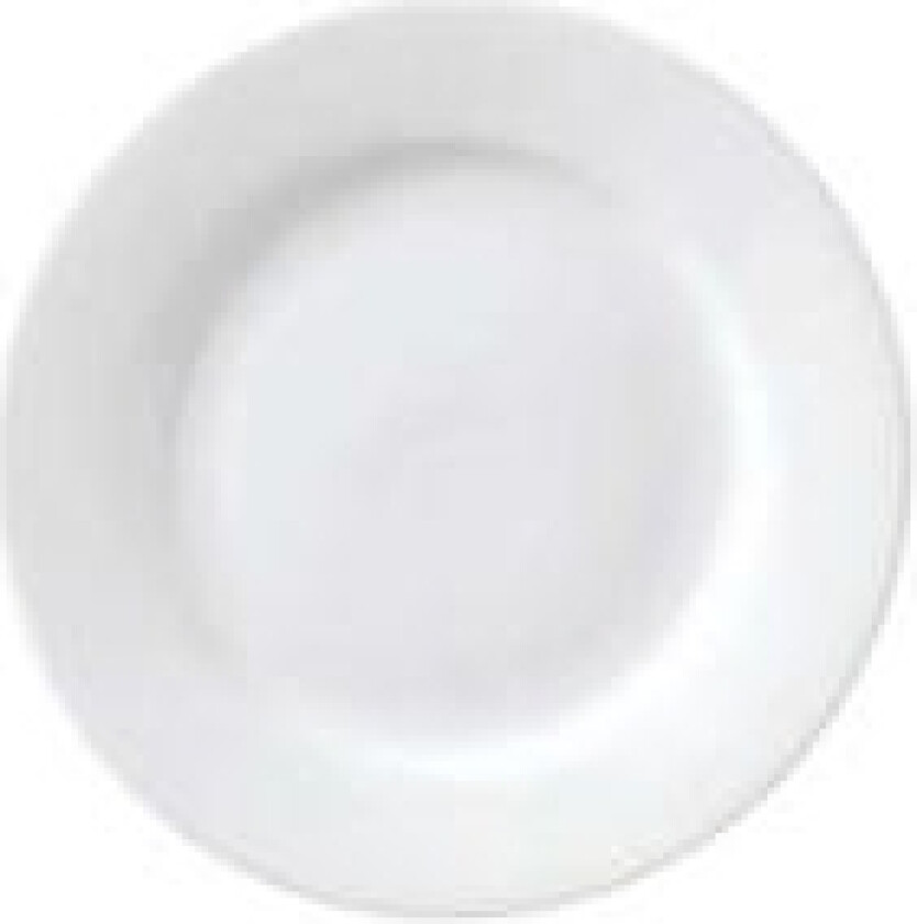 Tallerken Flad med fane Superwhite Ø26 cm Porcelæn Hvid,12 stk/krt