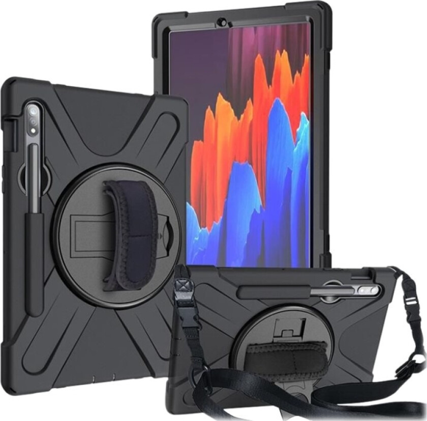 Defender Case - Baksidedeksel for nettbrett - silikon, polykarbonat - svart - 11 - for Samsung Galaxy Tab S7