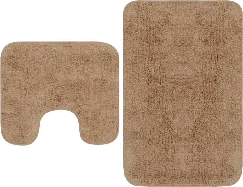 Baderomsmattesett 2 stk stoff beige