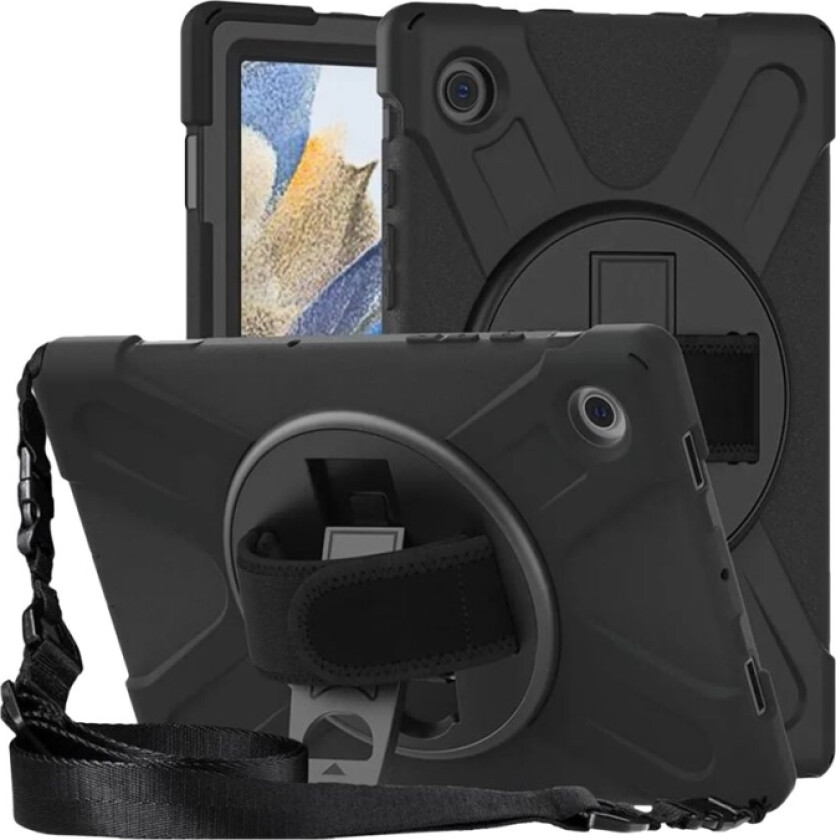 CHICAGO - Baksidedeksel for nettbrett - with screen protector - silikon, polykarbonat - svart - 10.5 - for Samsung Galaxy Tab A8