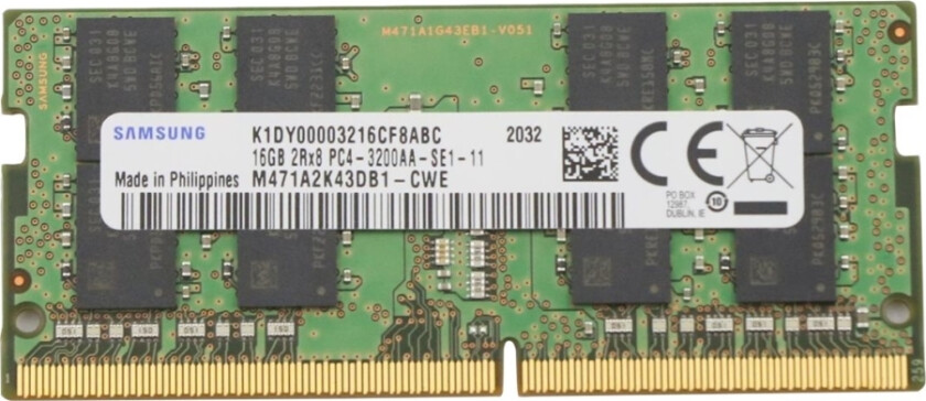 - DDR4 - modul - 16 GB - SO DIMM 260-pin - 3200 MHz / PC4-25600 - ikke-bufret - ikke-ECC - FRU - for ThinkCentre M60 M90 ThinkPad E15 Gen 2 P14s Gen 1 ThinkStation P340 V50a-24IMB AIO