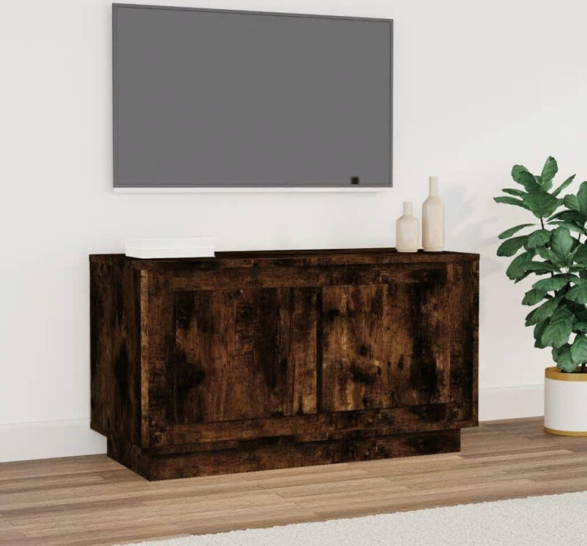 TV-benk røkt eik 80x35x45 cm konstruert tre