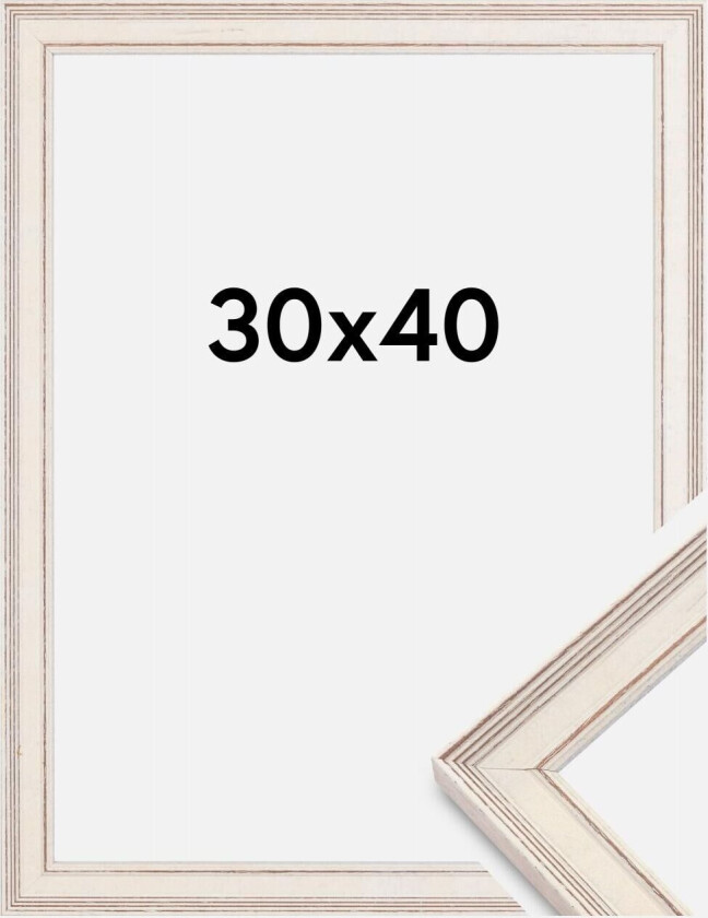 Ramme Shabby Chic Akrylglass Hvit 30x40 Cm