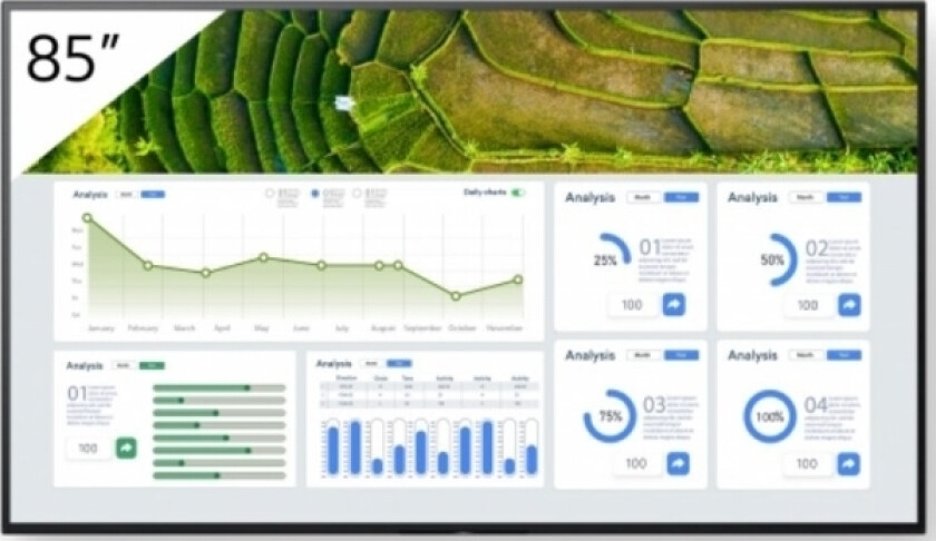 FW-85BZ30L, digitalt skjermpanel, 2,16 m (85), LCD, 3840 x 2160 piksler, Wi-Fi, 24/7