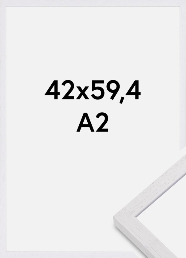Ramme Glendale Matt Antirefleksglass Hvit 42x59,4 Cm (A2)