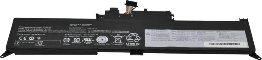 - Batteri til bærbar PC (tilsvarer: Lenovo 00HW027, Lenovo 00HW026) - litiumpolymer - 2895 mAh - 43 Wh - svart - for Lenovo ThinkPad Yoga 260 20FD, 20FE, 20FS, 20FT, 20GS, 20GT