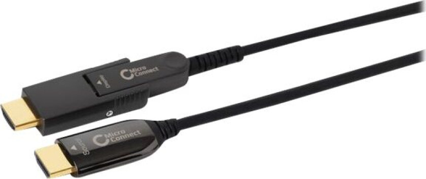 Bilde av MicroConnect Premium - Sett for HDMI-kabel med Ethernet - hybridkobber / fiberoptikk - svart - aktiv optisk hybridkabel, støtte for Dolby TrueHD, 4 K 60 Hz (4096 x 2160) støtte