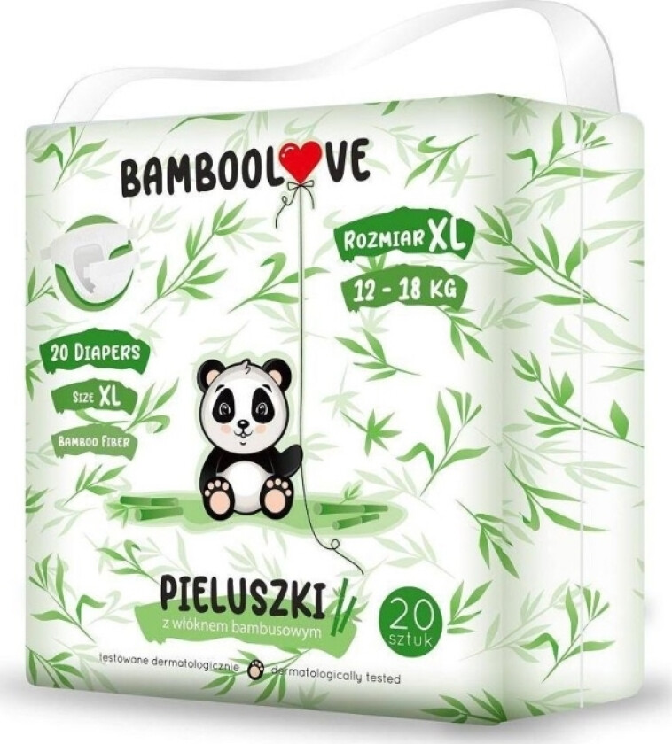 Bamboolove bleier med XL bambusfiber, 12-18 kg, 20 stk.