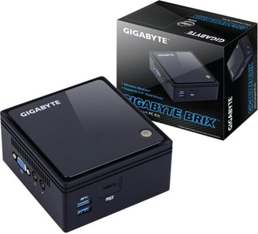 Gigabyte GB-BACE-3160, 0,69L størrelse PC, Mini-PC, DDR3L-SDRAM, M.2, Serial ATA III, Ethernet/bredbåndsforbindelse