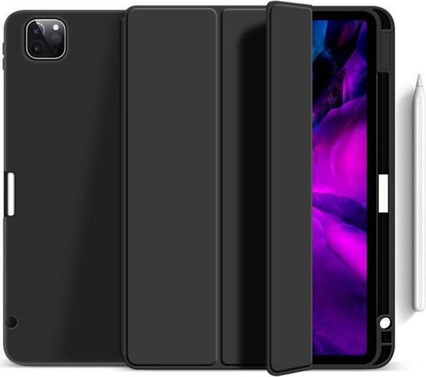 Miami - Lommebok for nettbrett - polykarbonat, polyuretanlær, termoplast-polyuretan (TPU) - svart, blank - for Apple 12.9-inch iPad Pro (5. generasjon, 6. generasjon)