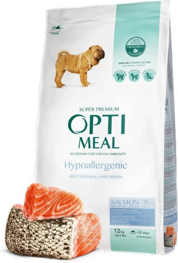 Dog Adult & Senior Medium & Maxi Breed Hypoallergenic Salmon Tørrfôr til hund 12 kg