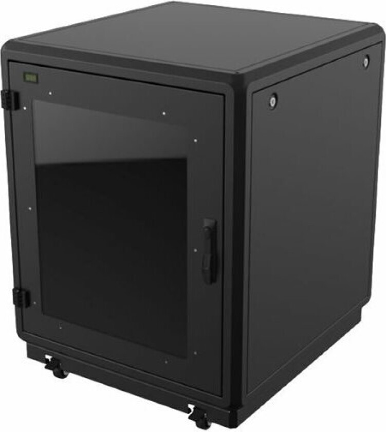 By Logon - Rack Skap - 750 X 800 Mm, Soundproof - Med Strømdistribusjonsenhet, Digital Temperature Indicator - Free-Standing - Svart - 16U -