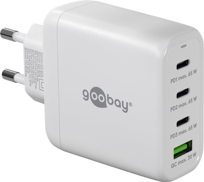 USB-C™ PD GaN multiport hurtiglader (68 W) hvit