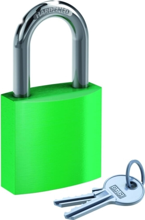 BASI 6190-4000-GRÜN, Tradisjonell, Nøkkellås, Bruk flere nøkler, Grønn, Aluminium, Herdet stål