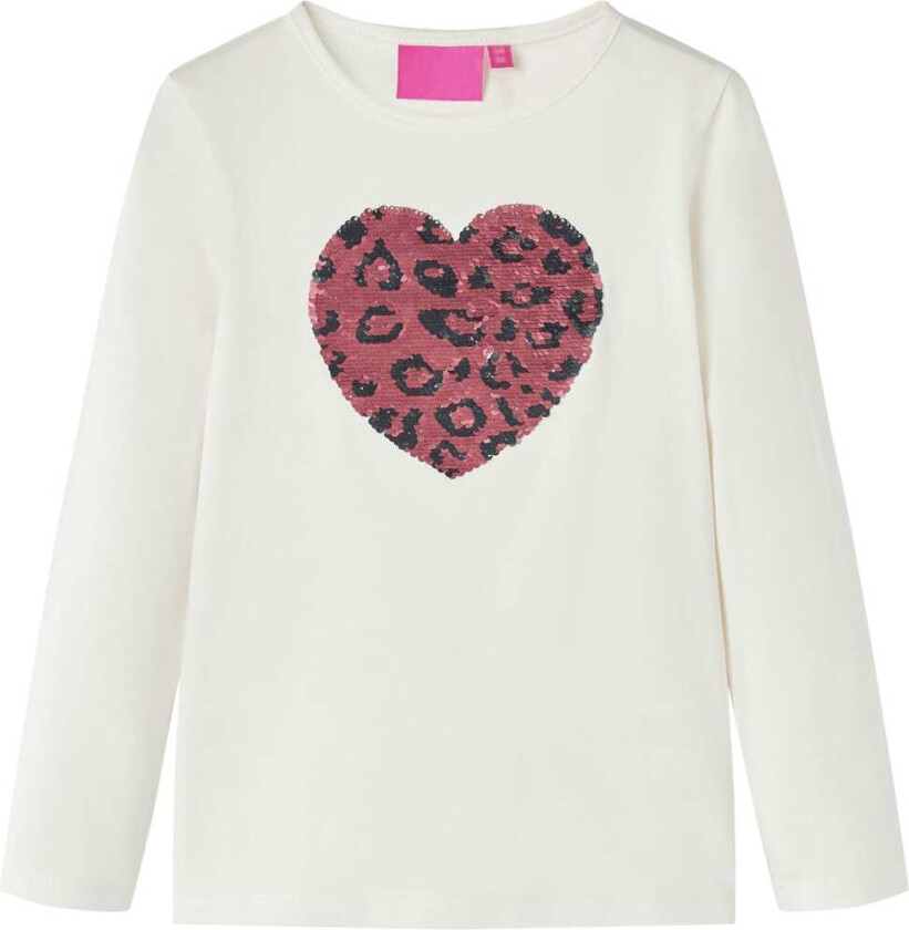 T-skjorte for barn med lange ermer ecru 104